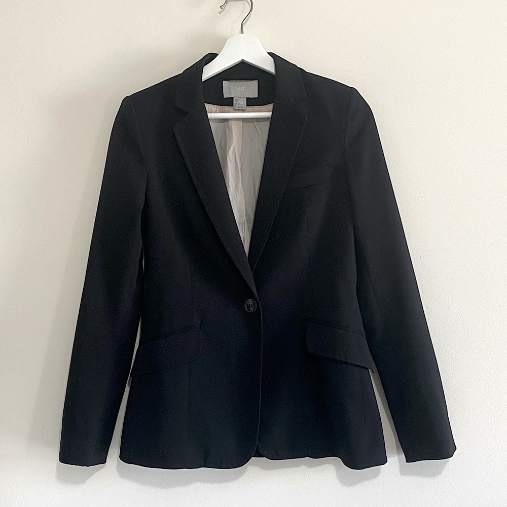 H&M Women’s Blazer Suit Jacket Black US 6